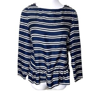 Vineyard Vines Silk Navy and White Striped Top Size 2
